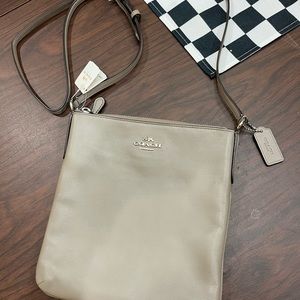 Coach leather crossbody taupe